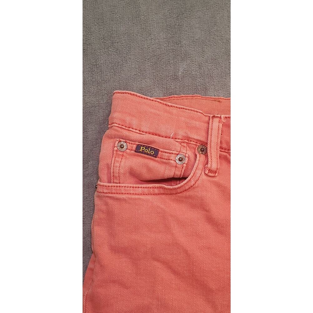 Polo Ralph Lauren Boys Sz 12 Red Sullivan Slim Fit Raw Edge Denim Shorts C23-44 - Picture 4 of 10